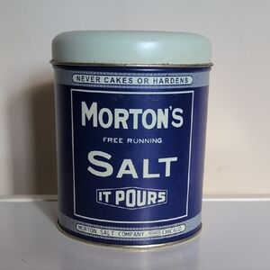 Blue Vintage Salt Storage Tin